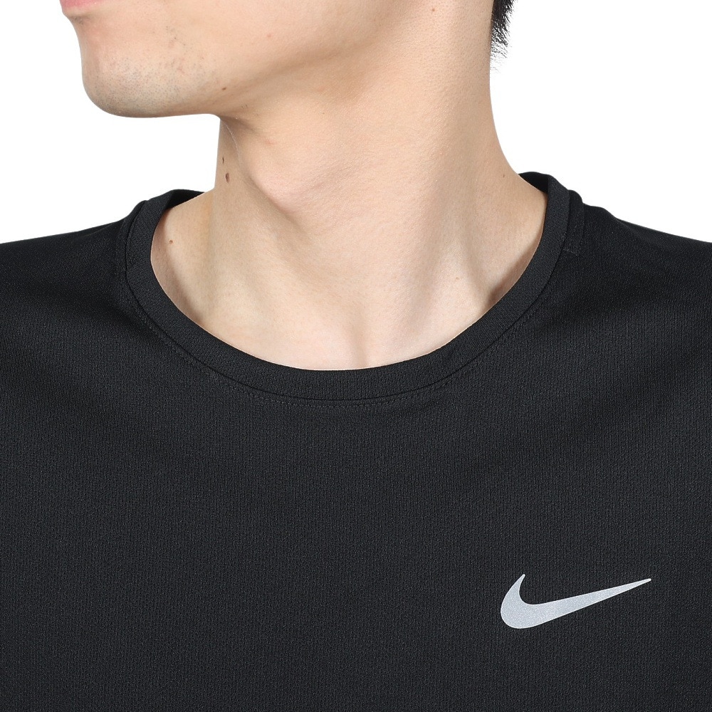 ナイキ（NIKE）（メンズ）Tシャツ 半袖 uv 速乾 ブラック 黒 マイラー 半袖トップ ドライフィット DV9316-010