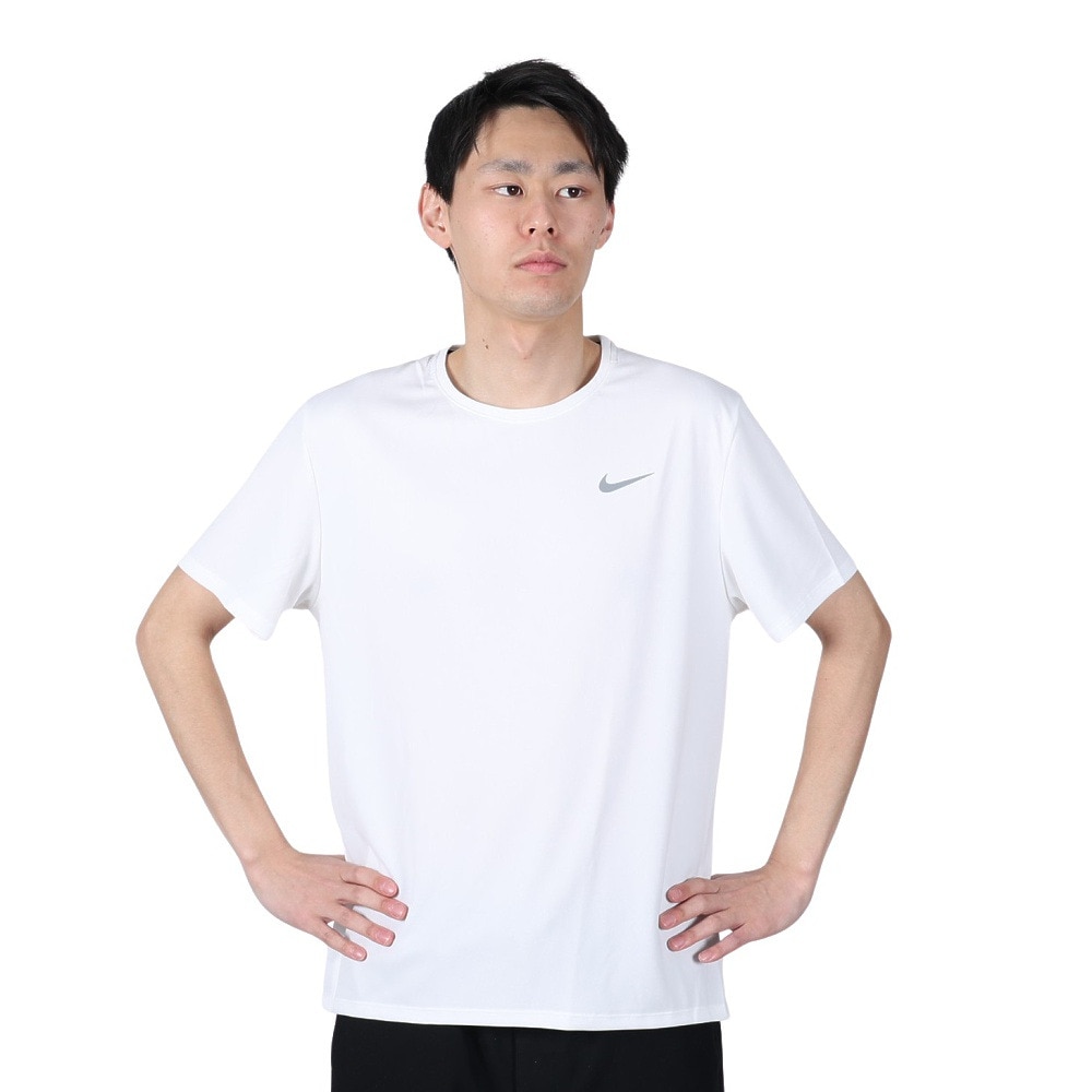 ナイキ（NIKE）（メンズ）Tシャツ 半袖 uv 速乾 ホワイト 白 マイラー 半袖トップ ドライフィット DV9316-100