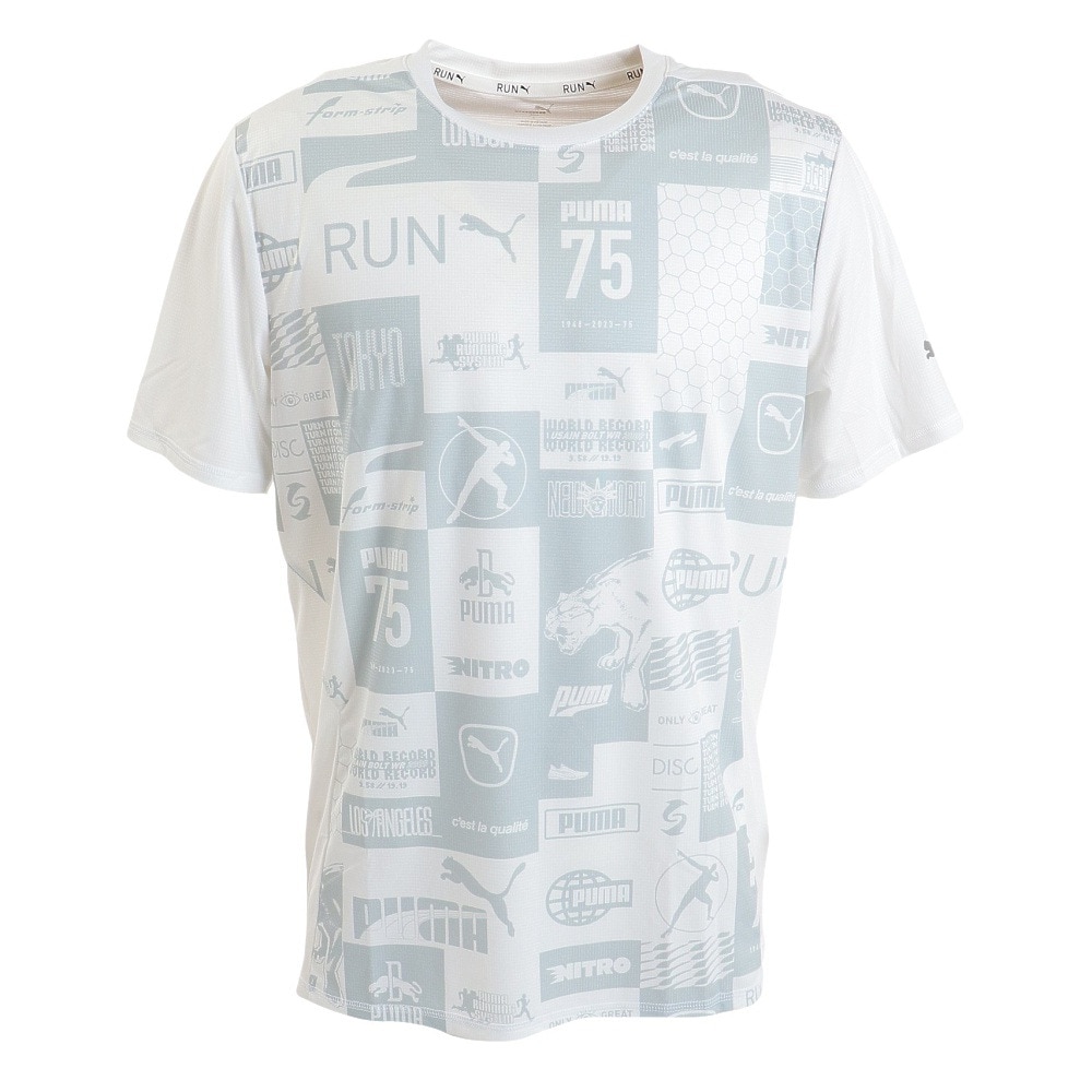 プーマ（PUMA）（メンズ）半袖Tシャツ メンズ ランニング RUN FAVORITE AOP 523682 52 WHT  スポーツ用品はスーパースポーツゼビオ