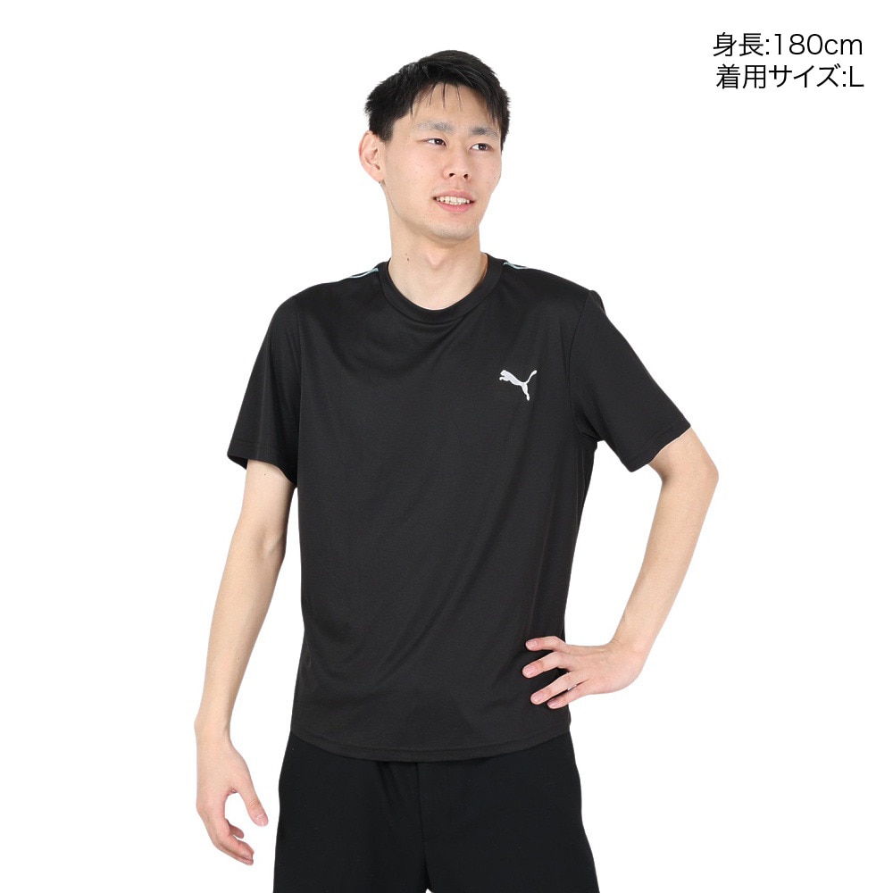 プーマ（PUMA）（メンズ）半袖Tシャツ メンズ RUN ドライプラス 523773 01 BLK