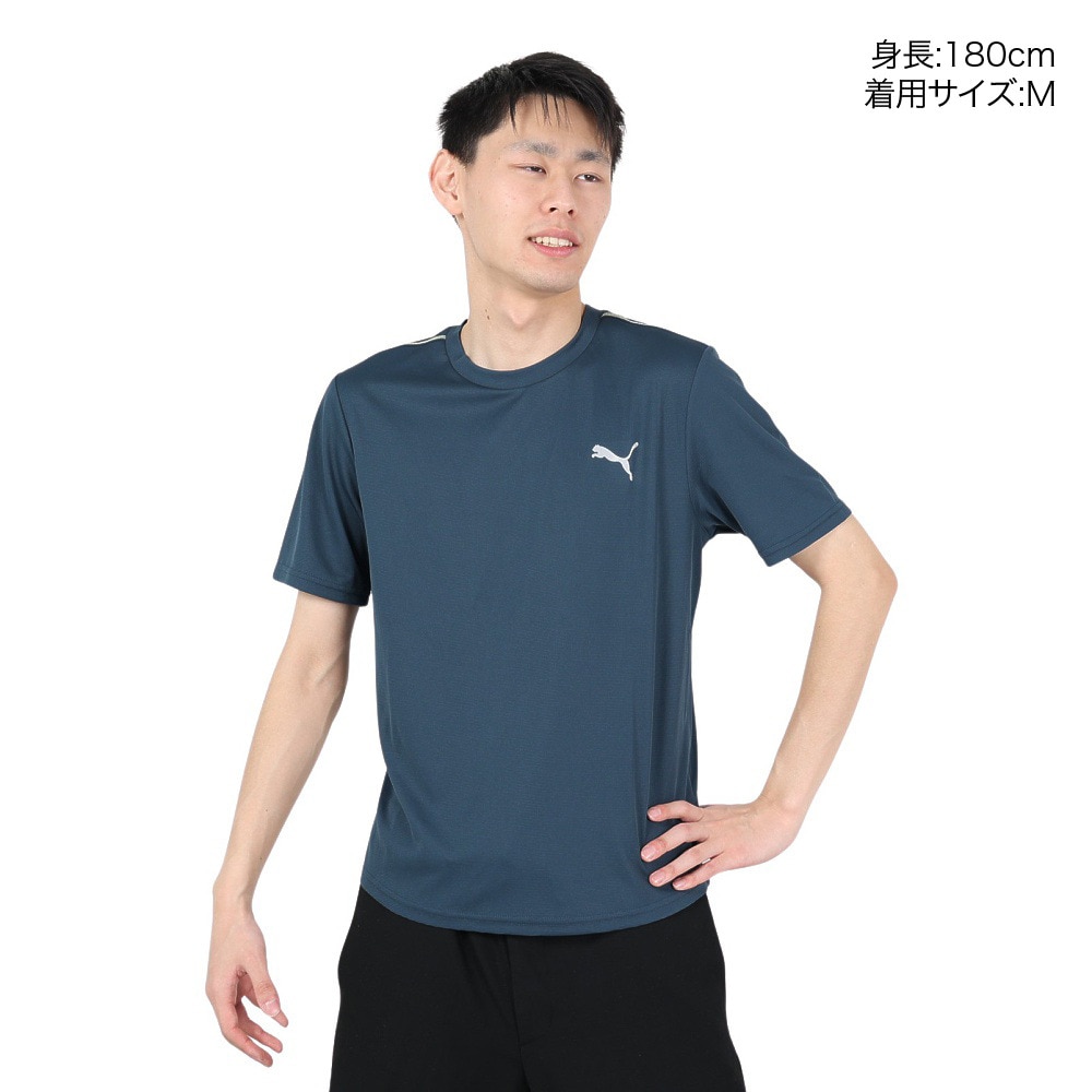 プーマ（PUMA）（メンズ）半袖Tシャツ メンズ RUN ドライプラス  523773 16 DGRY