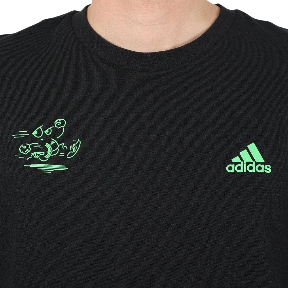 アディダス（adidas）（メンズ）半袖 Tシャツ メンズ 黒 ルーズフィットシャツ シグネチャー JLS98-GV1348