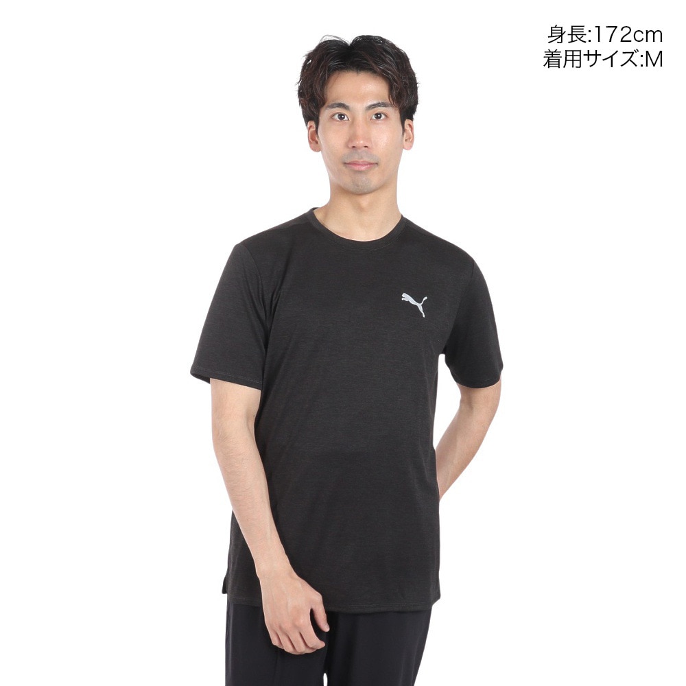 プーマ（PUMA）（メンズ）ランニング ラン フェイバリット ヘザー 半袖 Tシャツ 523683 01 BLK