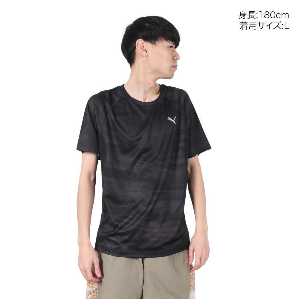 プーマ（PUMA）（メンズ）ランニング ラン ヴェロシティ AOP 半袖Tシャツ 527297 01 BLK