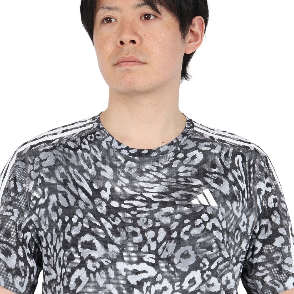 アディダス（adidas）（メンズ）オウン ザ ラン クライマクール スリーストライプス 半袖Tシャツ KVL33-JC7397
