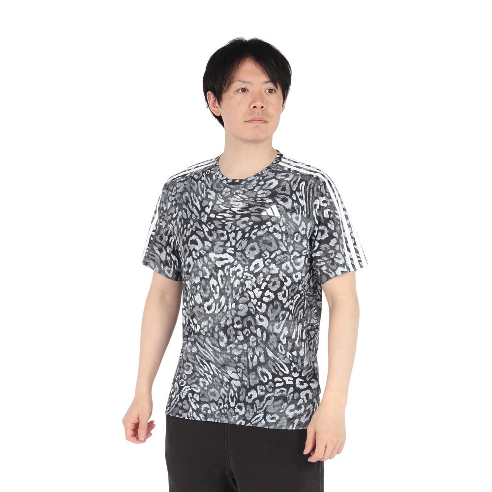 アディダス（adidas）（メンズ）オウン ザ ラン クライマクール スリーストライプス 半袖Tシャツ KVL33-JC7397