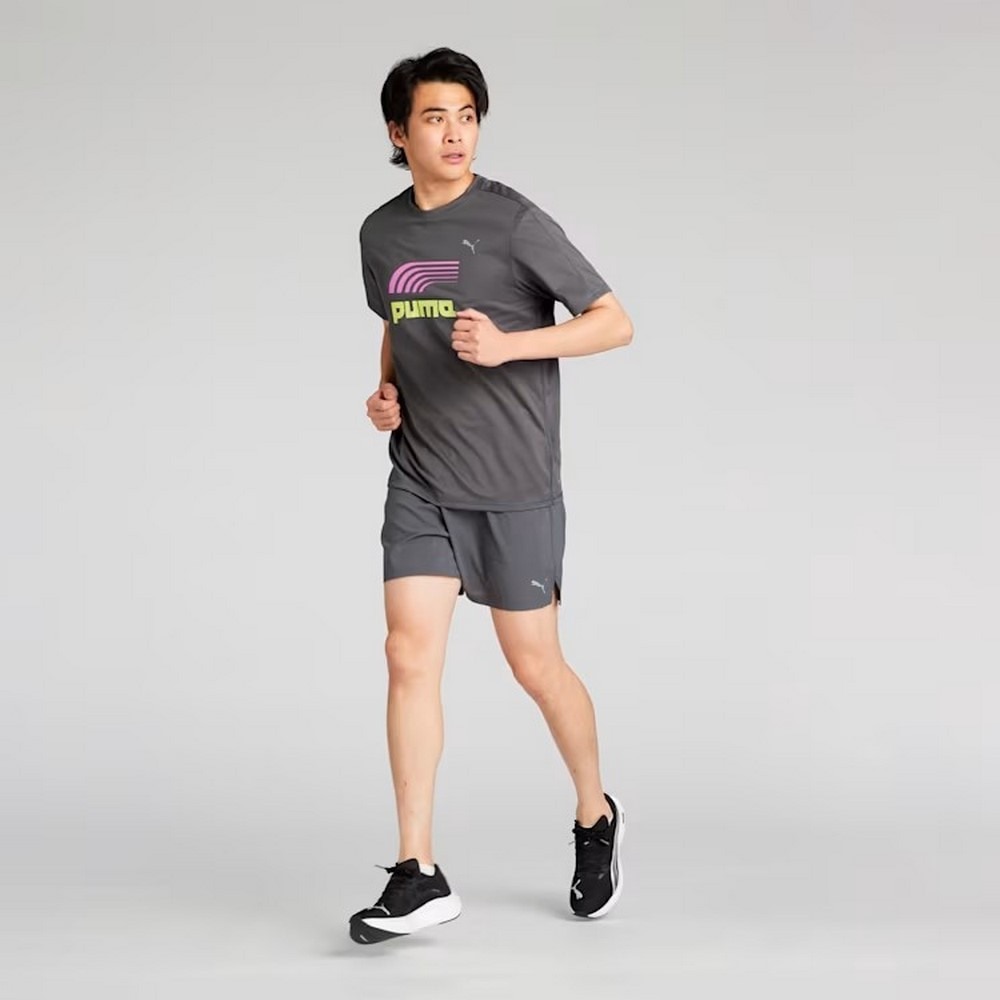 プーマ（PUMA）（メンズ、レディース）ランニング 半袖 Tシャツ 527178 96 DGRY