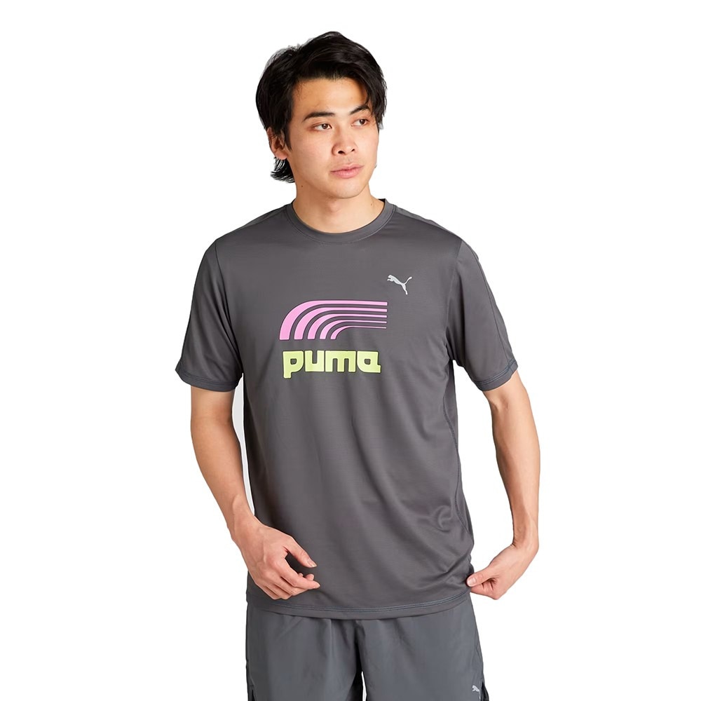 プーマ（PUMA）（メンズ、レディース）ランニング 半袖 Tシャツ 527178 96 DGRY
