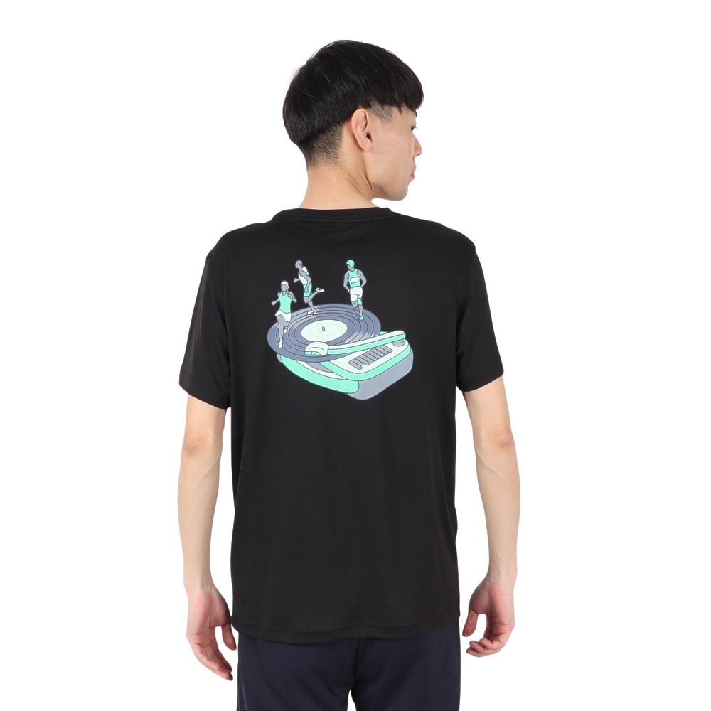 プーマ（PUMA）（メンズ）グラフィック ラン スローガンTシャツ 527226 01 BLK