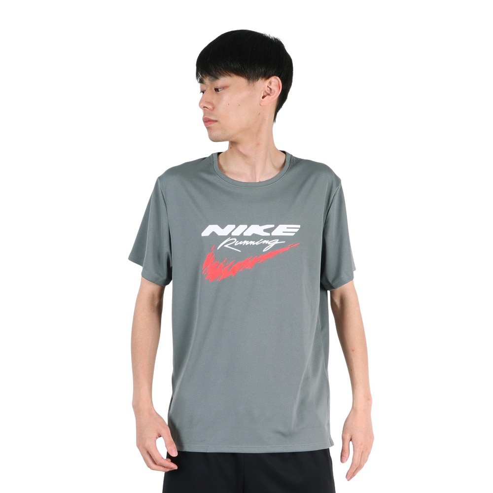 ナイキ（NIKE）（メンズ）ドライフィット UV ランニングトップ マイラー 半袖Tシャツ HV2136-084