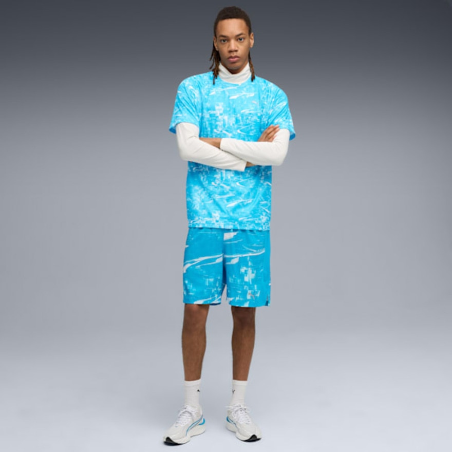 プーマ（PUMA）（メンズ）ランニング ヴェロシティ AOP 半袖 Tシャツ 528256 18 LBLU