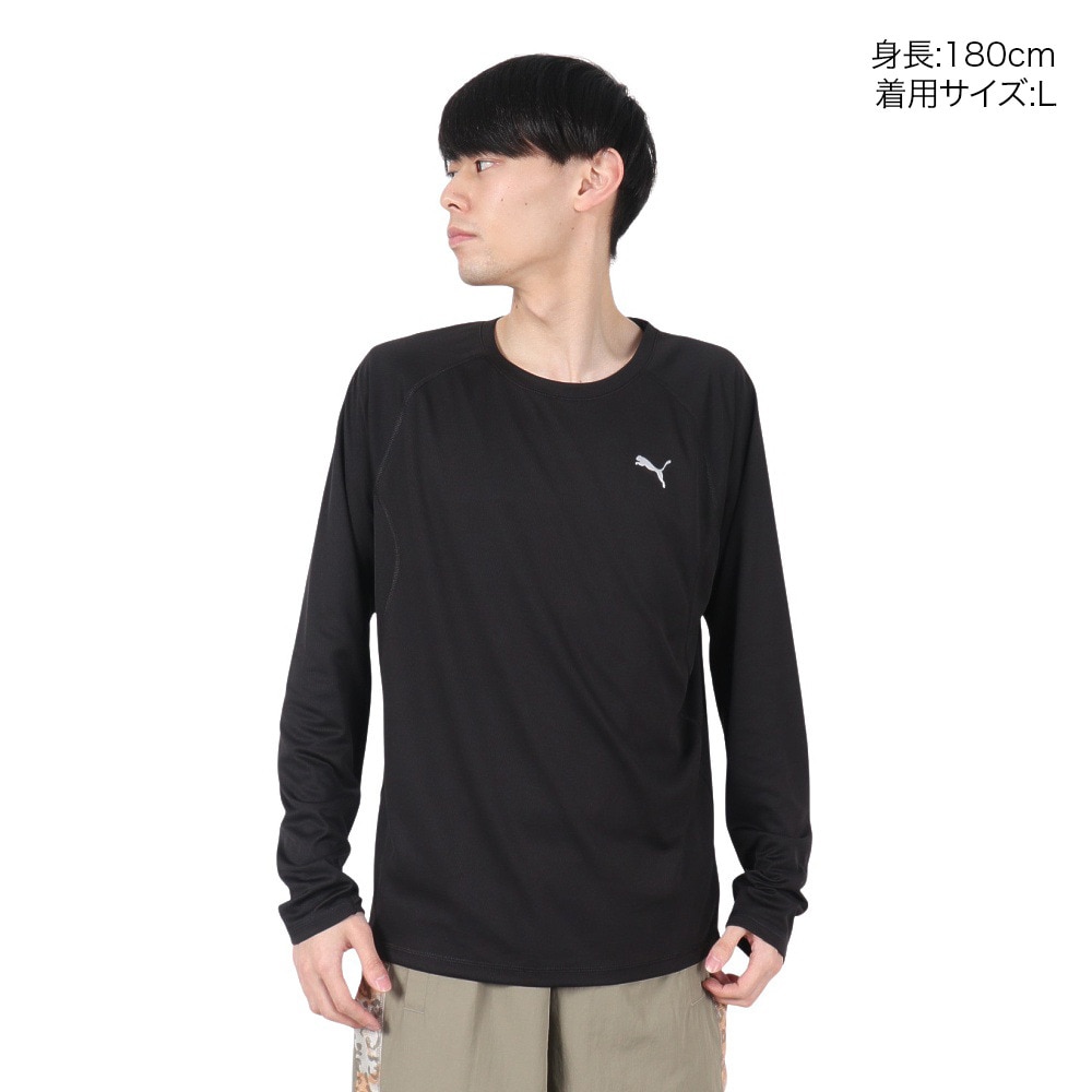 プーマ（PUMA）（メンズ）ランニング ラン ヴェロシティ AOP 長袖Tシャツ 527242 01 BLK