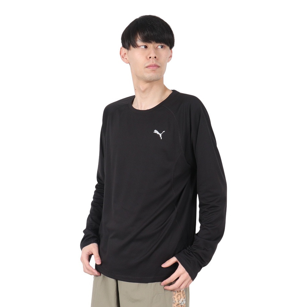 プーマ（PUMA）（メンズ）ランニング ラン ヴェロシティ AOP 長袖Tシャツ 527242 01 BLK