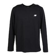 (メンズ)スポーツロゴ長袖Tシャツ AMT53405BK