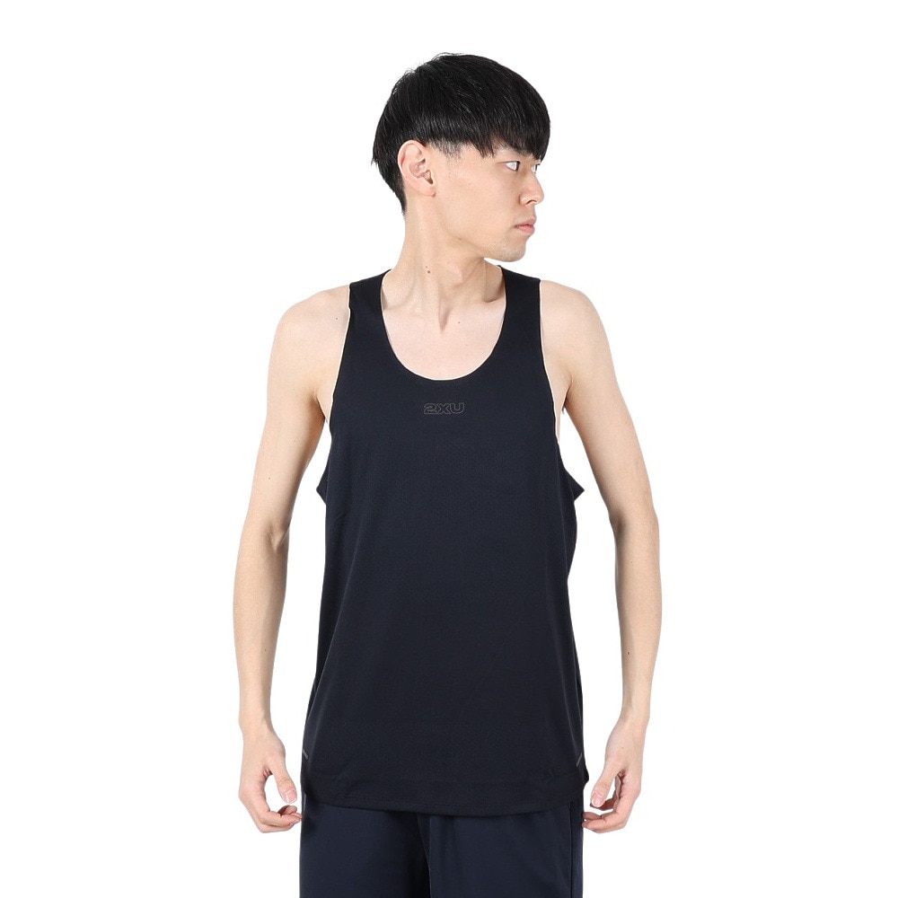 ツー・タイムズ・ユー（2XU）（メンズ）ライトスピード テックシングレット タンクトップ MR7151A-BLK/BRF