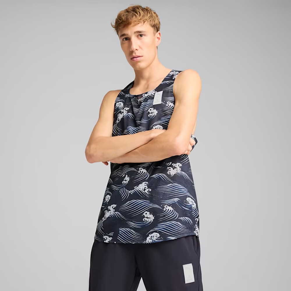 プーマ（PUMA）（メンズ）ランニング SAYSKY シングレット AOP 527222 16 NVY