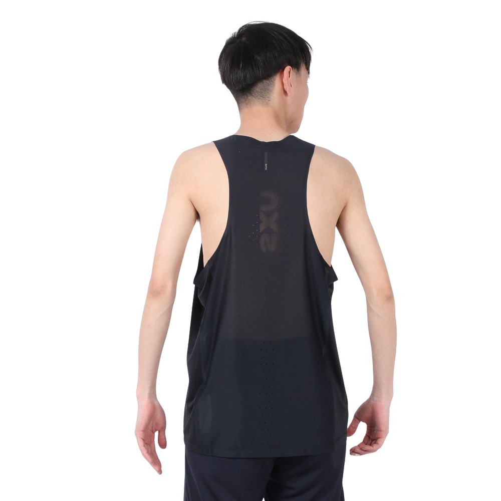 ツー・タイムズ・ユー（2XU）（メンズ）ライトスピードリアクトシングレット タンクトップ MR7375A-BLK/BRF