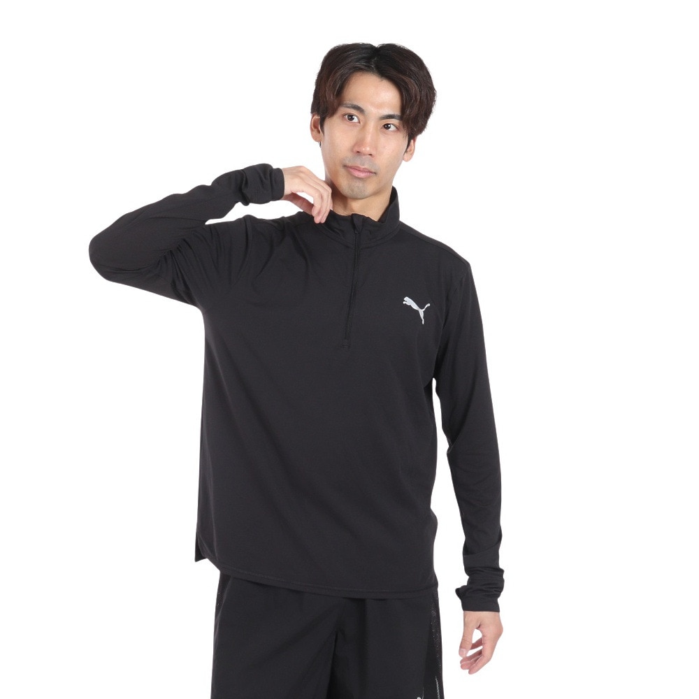 プーマ（PUMA）（メンズ）RUN FAVORITE 1/4 ジップシャツ 524508 01 BLK