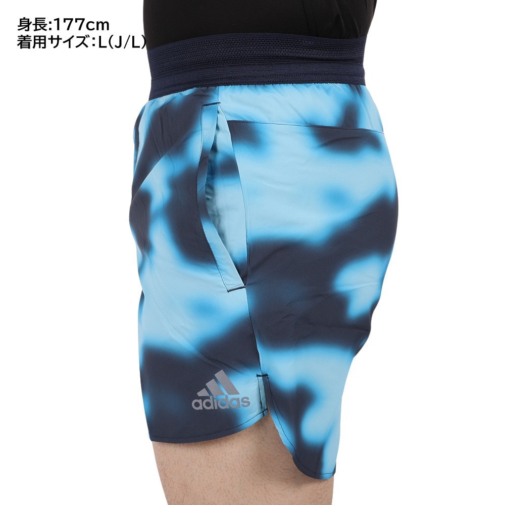 アディダス（adidas）（メンズ）ランニングパンツ メンズ ラン アイコン ロゴ グラフィック AOP スリムフィット ショーツ TT284-HF8758