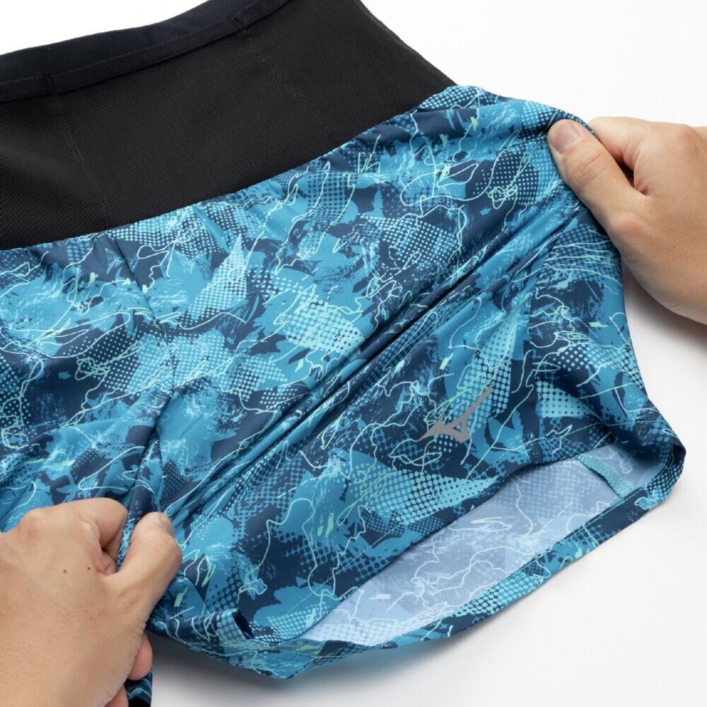 ミズノ（MIZUNO）（メンズ、レディース）ランニング マルチポケットパンツ グラフィック 6インチ J2MBC01435