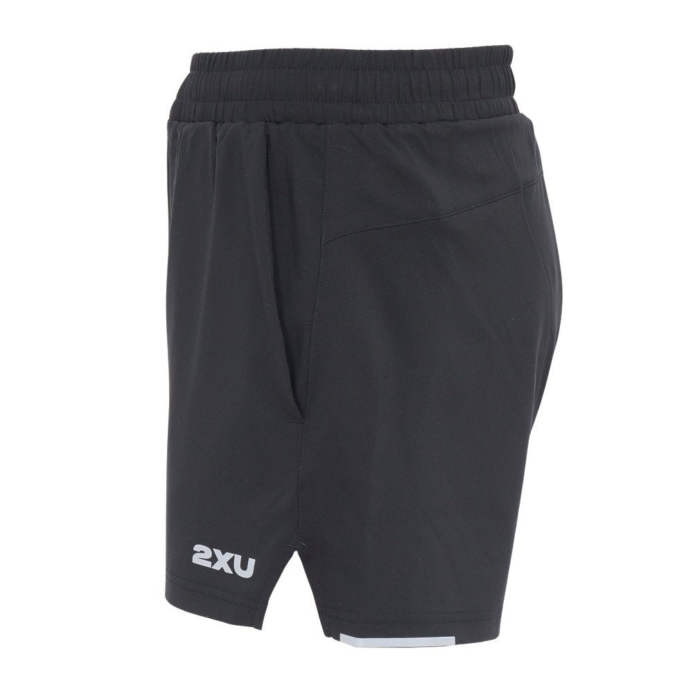 ツー・タイムズ・ユー（2XU）（メンズ）エアロ 5インチ ショートパンツ インナー付き MR6903B-BLK/SRF