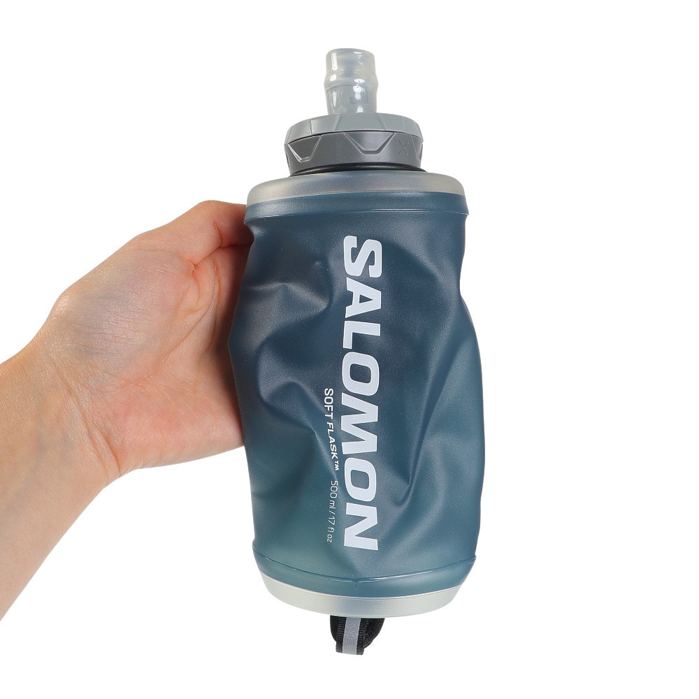 サロモン（SALOMON）（メンズ、レディース）ランニングボトル コップ ACTIVE ハンドヘルド フラスク付 LC1928600 500ml ブルーグレー 青