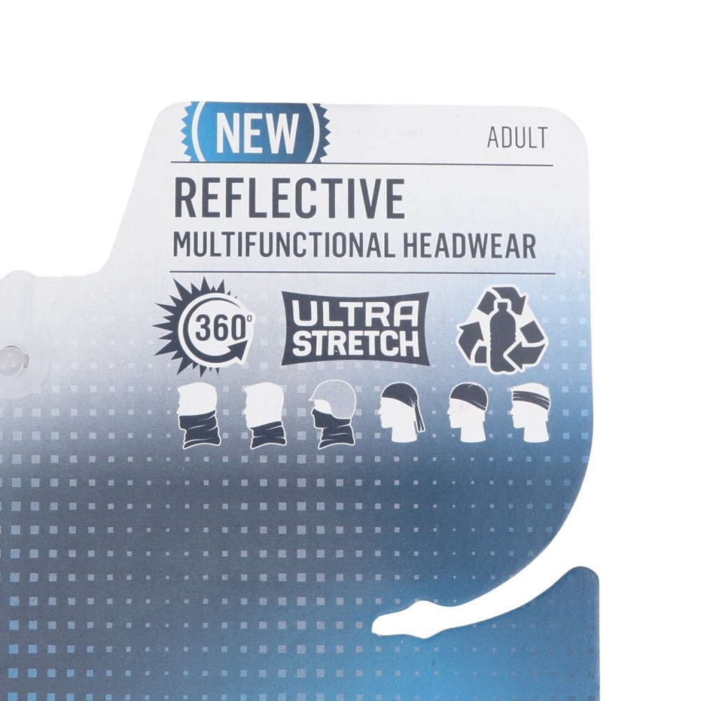 バフ（BUFF）（メンズ、レディース）ネックウォーマー フェイスマスク ヘアバンド UVカット 多機能 Reflective R-SOLID BLACK 337351