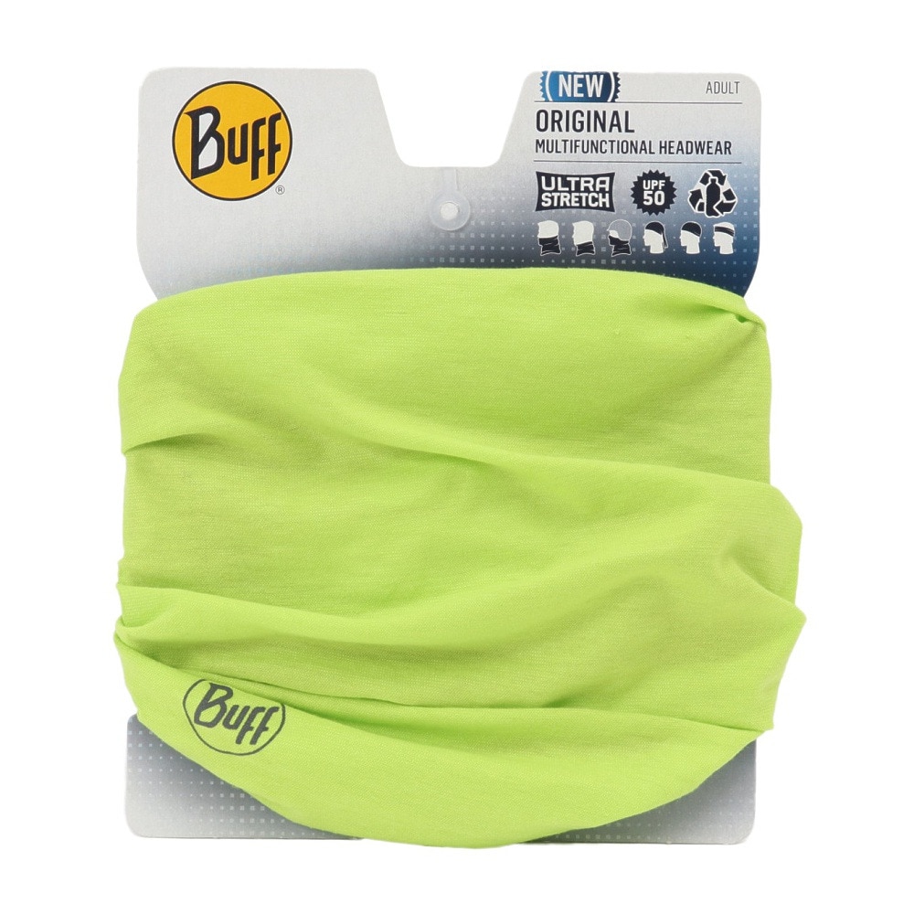 バフ（BUFF）（メンズ、レディース）ネックウォーマー フェイスマスク ヘアバンド UVカット 多機能 ORIGINAL SOLID PUMP LIME 402233