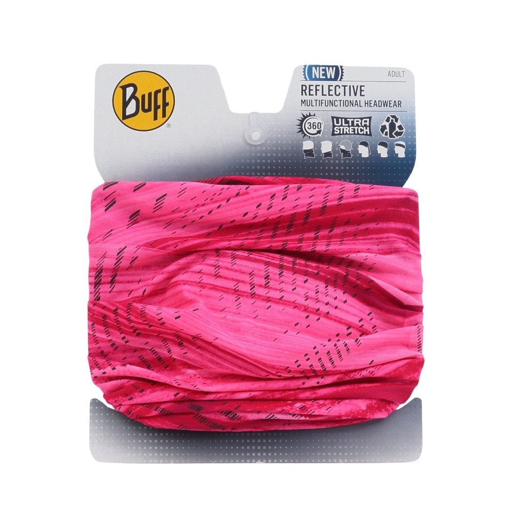 バフ（BUFF）（メンズ、レディース）ネックウォーマー フェイスマスク ヘアバンド UVカット 多機能 Reflective SPEED PINK 404909