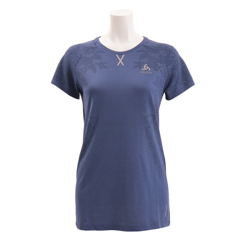 Tシャツ レディース 半袖 セラミクールブラッコムシャツ 312581-20546blue ind