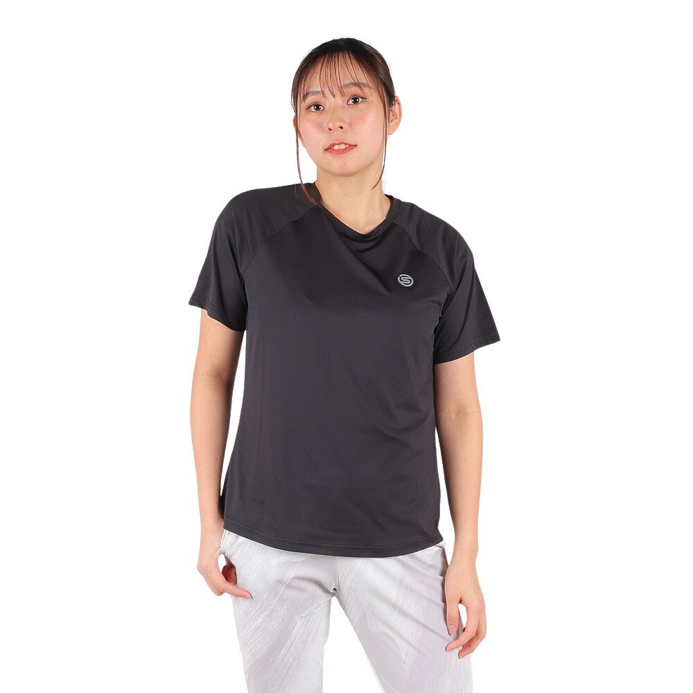 スキンズ（SKINS）（レディース）半袖Tシャツ レディースロゴ 185-27040-019