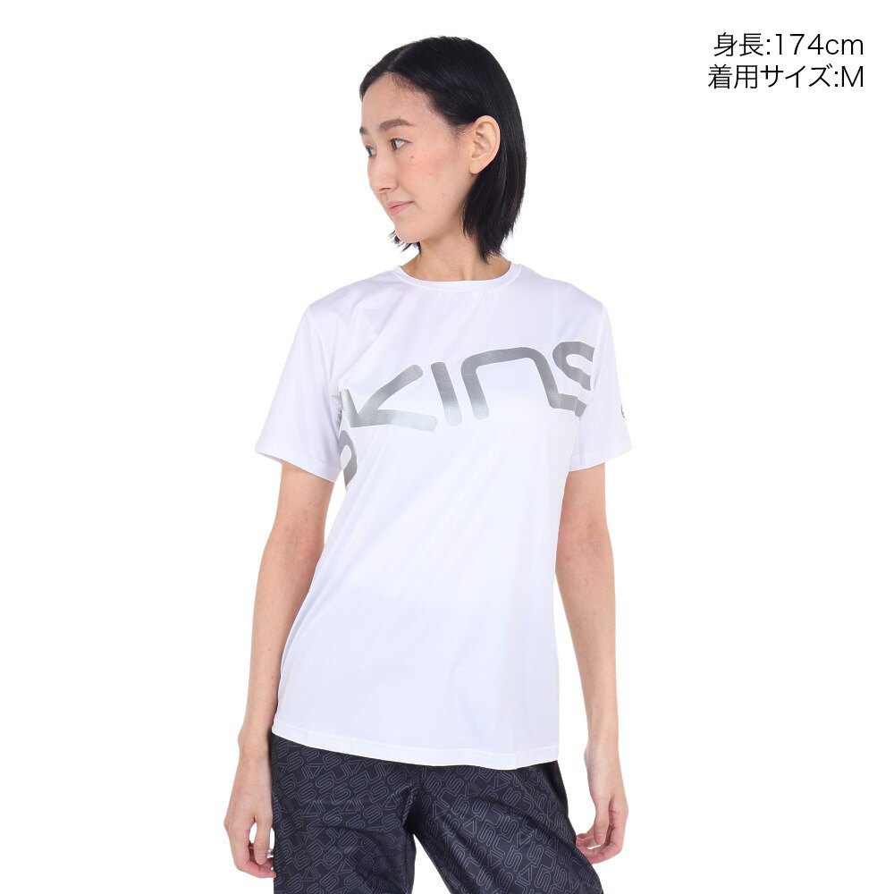 スキンズ（SKINS）（レディース）半袖Tシャツ レディース ロゴTシャツ 185-27041-004