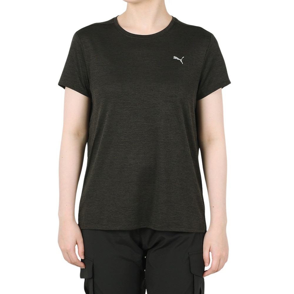 プーマ（PUMA）（レディース）RUN FAVORITE ヘザー 半袖 Tシャツ 523693 01 BLK