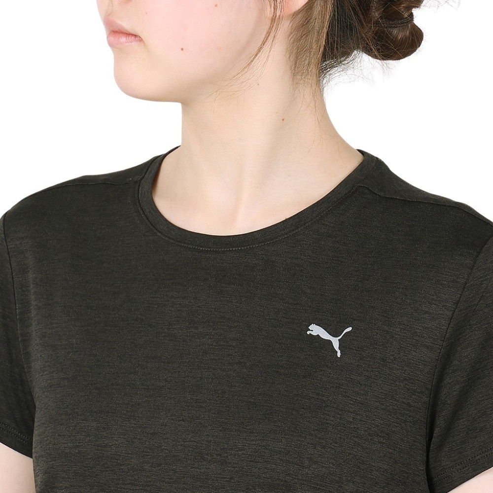 プーマ（PUMA）（レディース）RUN FAVORITE ヘザー 半袖 Tシャツ 523693 01 BLK