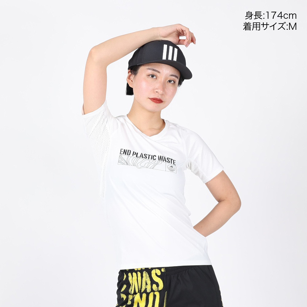 アディダス（adidas）（レディース）半袖 Tシャツ レディース 白 パーレイ ラン ファスト UU585-HA4299