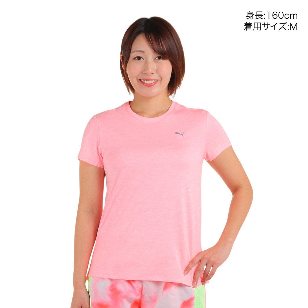 プーマ（PUMA）（レディース）半袖Tシャツ レディース RUN FAVORITE ヘザー 523693 62 PNK