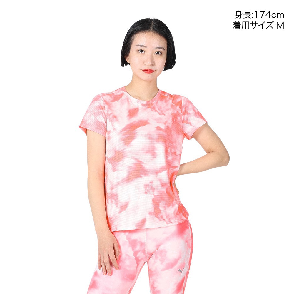 プーマ（PUMA）（レディース）半袖Tシャツ レディース RUN FAVORITE AOP  524573 62 PNK