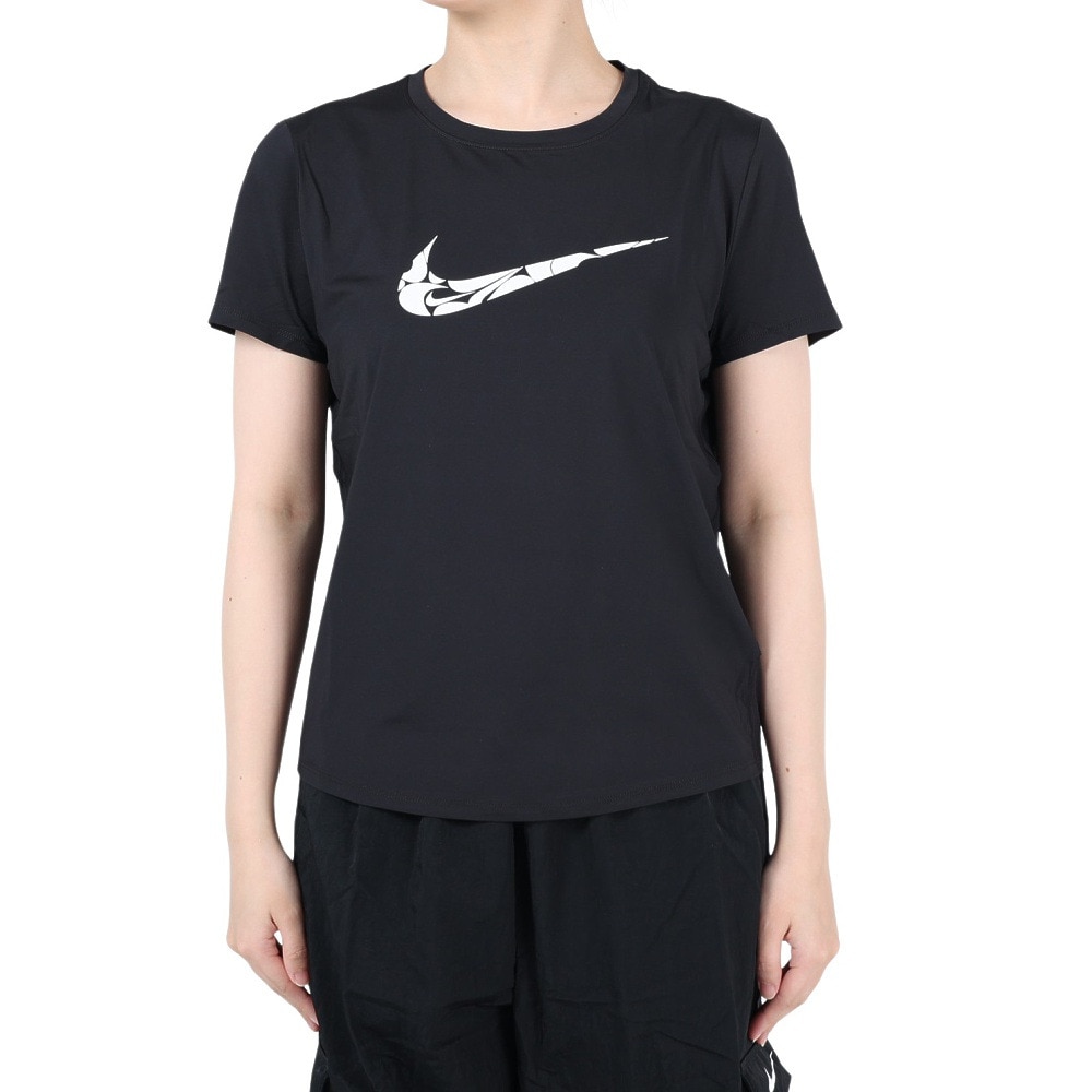 ナイキ（NIKE）（レディース）ワン スウッシュ ドライフィット 半袖 ランニングトップ FN2619-010