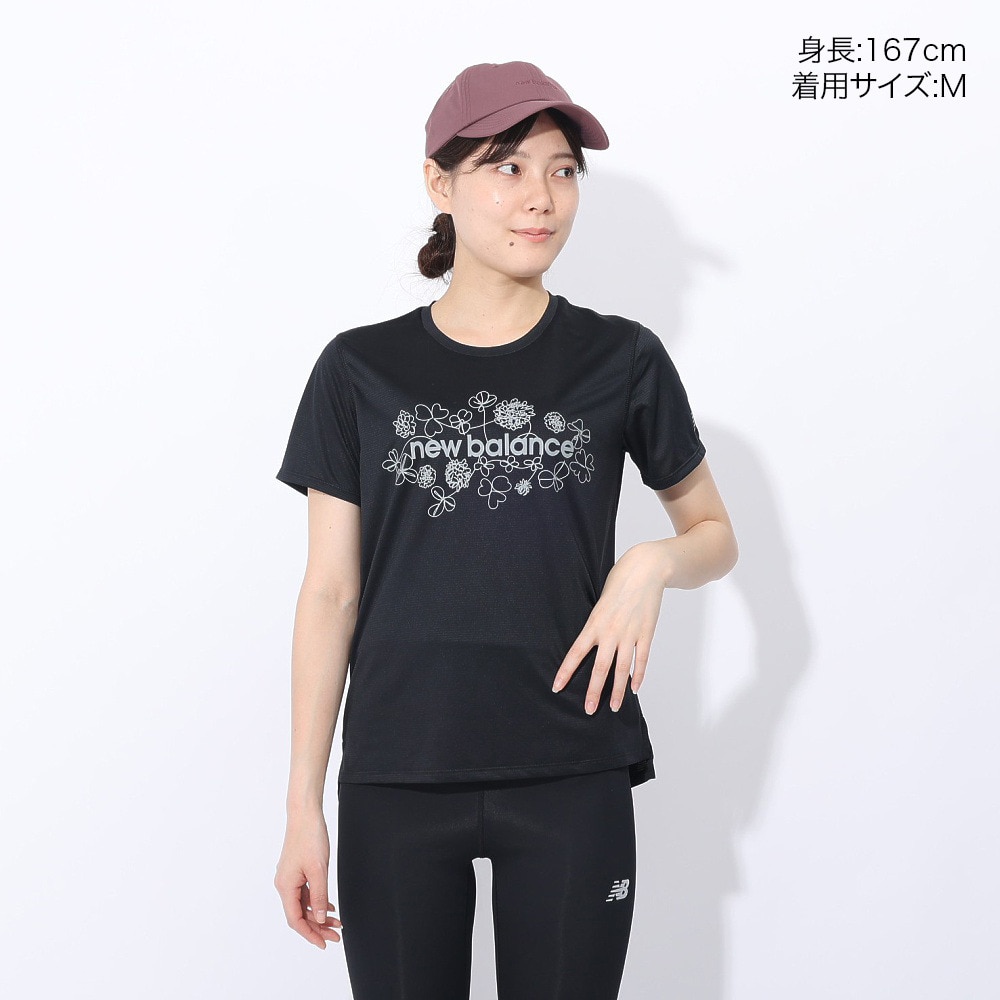 ニューバランス（new balance）（レディース）ランニングウェア スペシャルエディション 半袖Tシャツ AWT4107YBK