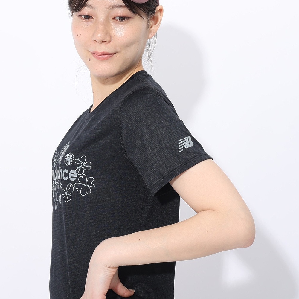 ニューバランス（new balance）（レディース）ランニングウェア スペシャルエディション 半袖Tシャツ AWT4107YBK