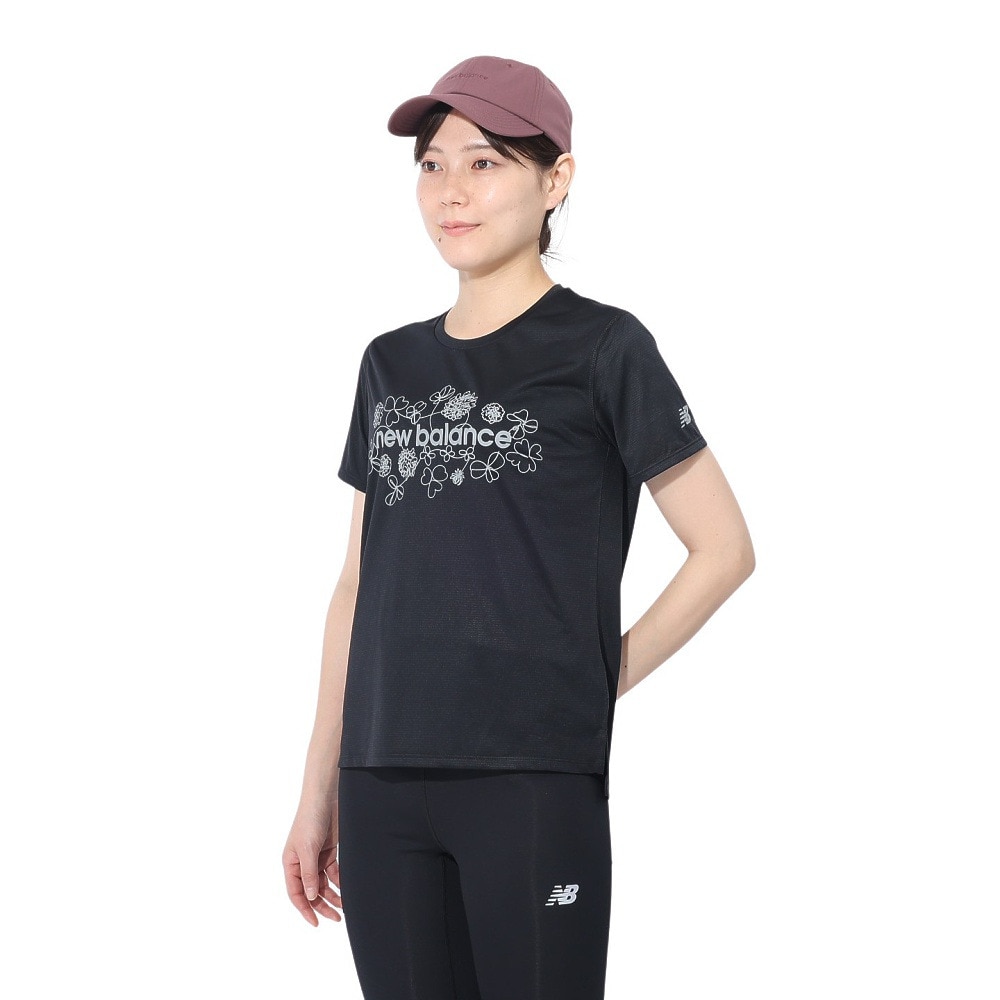 ニューバランス（new balance）（レディース）ランニングウェア スペシャルエディション 半袖Tシャツ AWT4107YBK