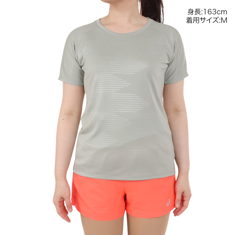 アシックス（ASICS）（レディース）グラフィックエンボスショートスリーブトップ 2012D002.301