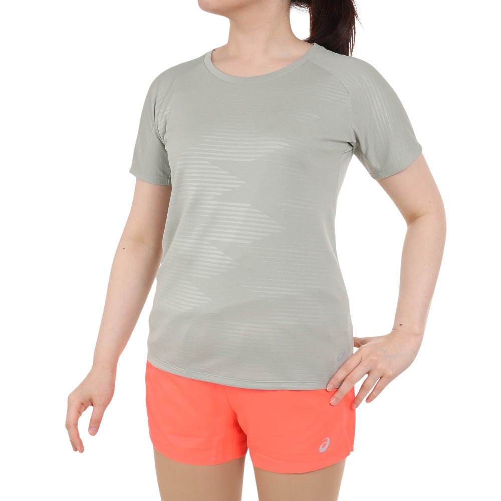 アシックス（ASICS）（レディース）グラフィックエンボスショートスリーブトップ 2012D002.301