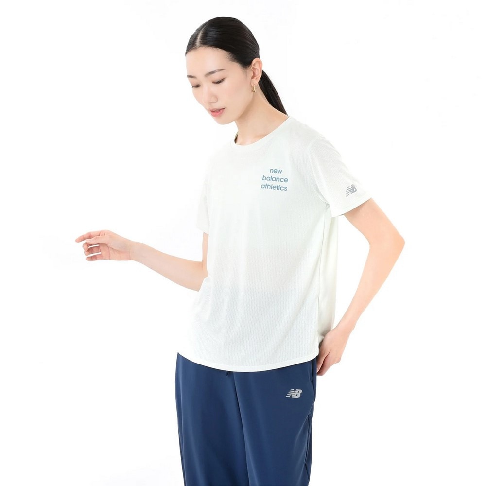 ニューバランス（new balance）（レディース）シーズナル グラフィック ラン ショートスリーブTシャツ WT43205NMA