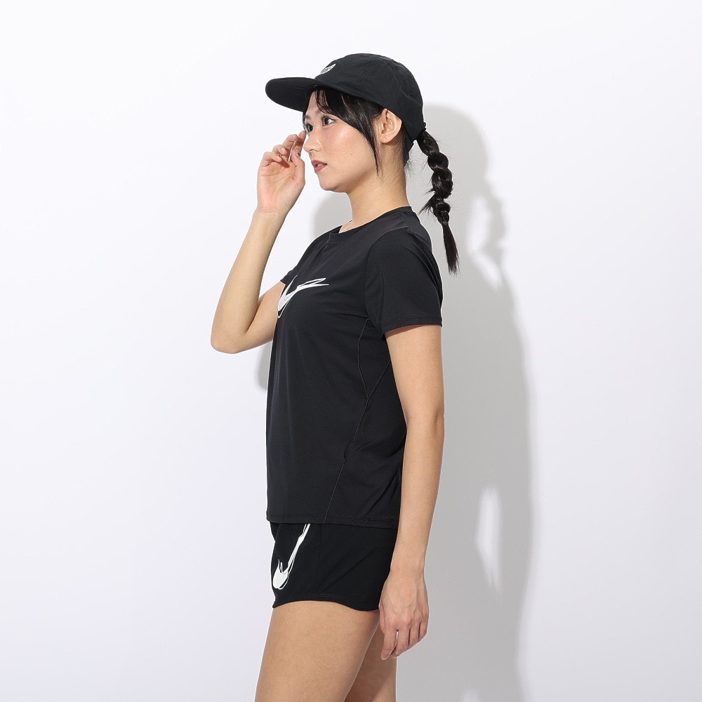 ナイキ（NIKE）（レディース）ワン スウッシュ ドライフィット 半袖ランニングトップス HJ2205-010