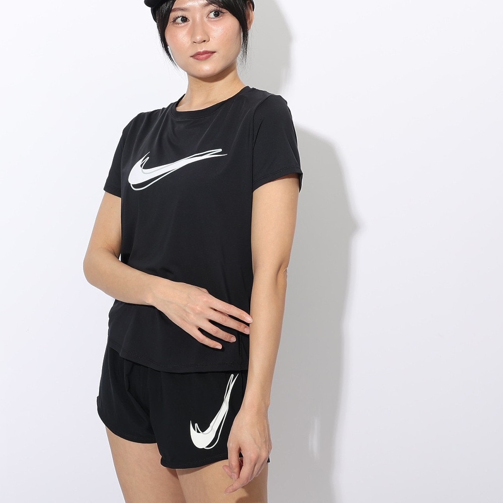 ナイキ（NIKE）（レディース）ワン スウッシュ ドライフィット 半袖ランニングトップス HJ2205-010