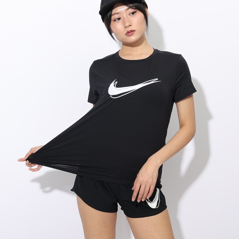 ナイキ（NIKE）（レディース）ワン スウッシュ ドライフィット 半袖ランニングトップス HJ2205-010
