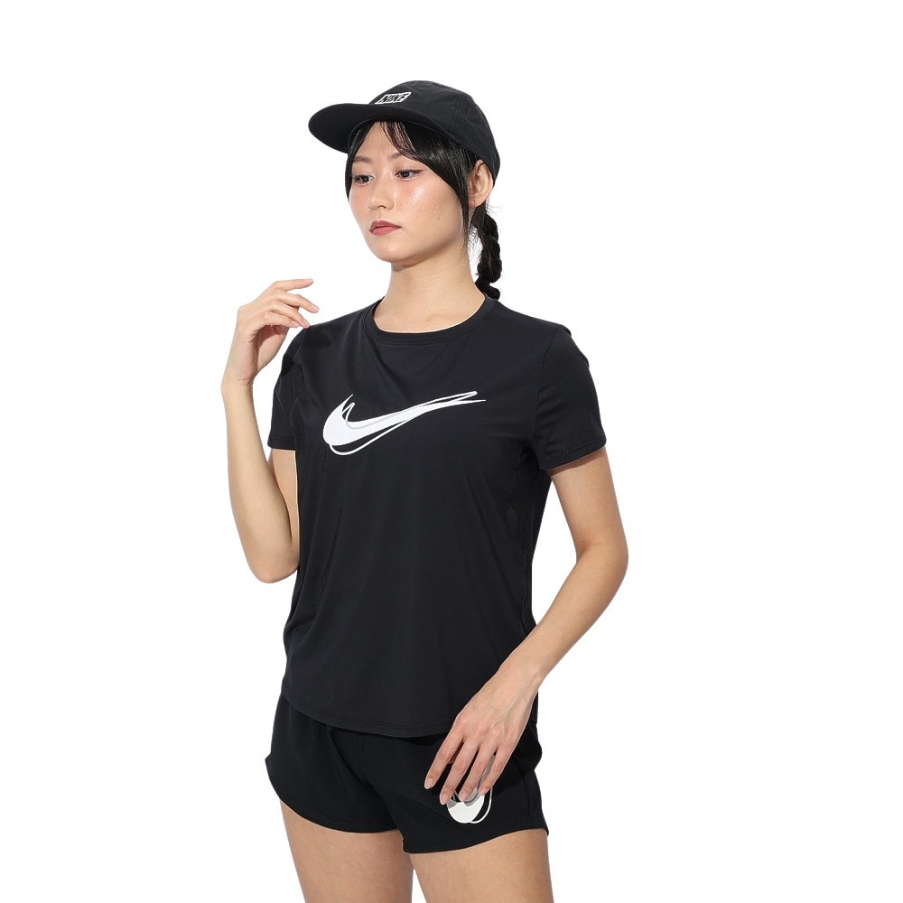 ナイキ（NIKE）（レディース）ワン スウッシュ ドライフィット 半袖ランニングトップス HJ2205-010