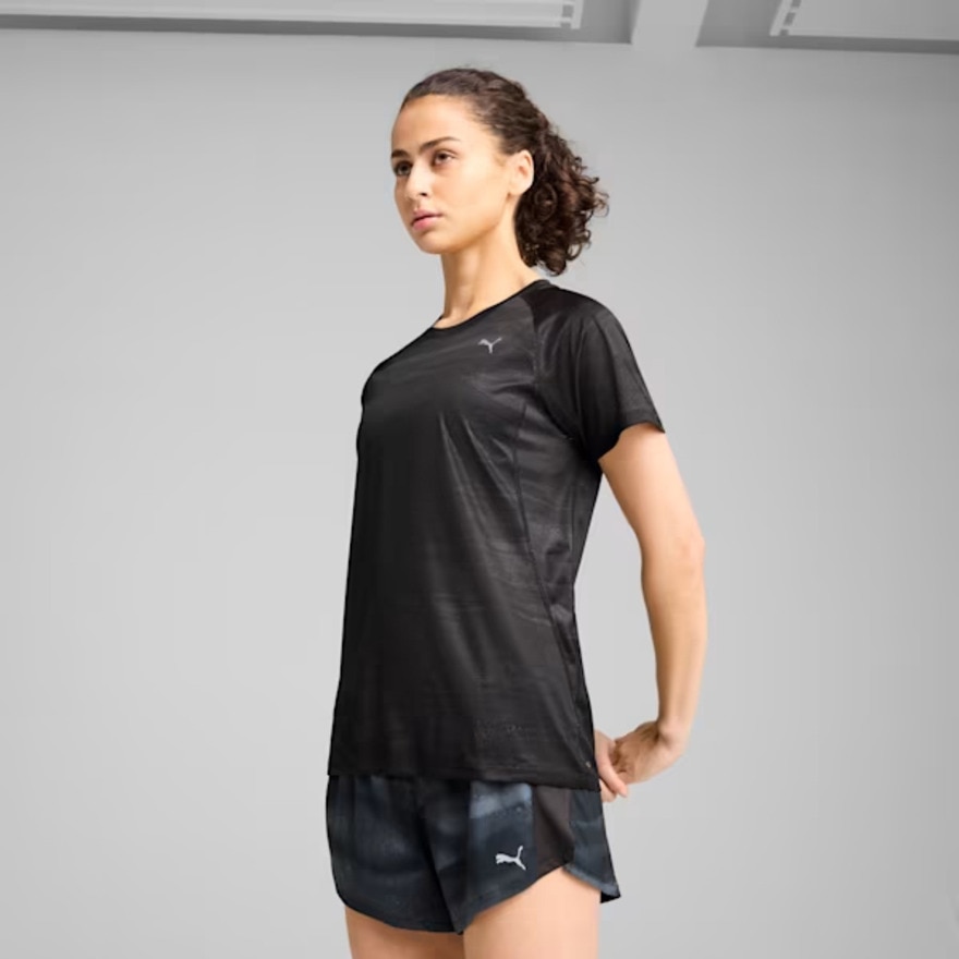 プーマ（PUMA）（レディース）ランニング ラン ヴェロシティ AOP 半袖 Tシャツ 527256 01 BLK