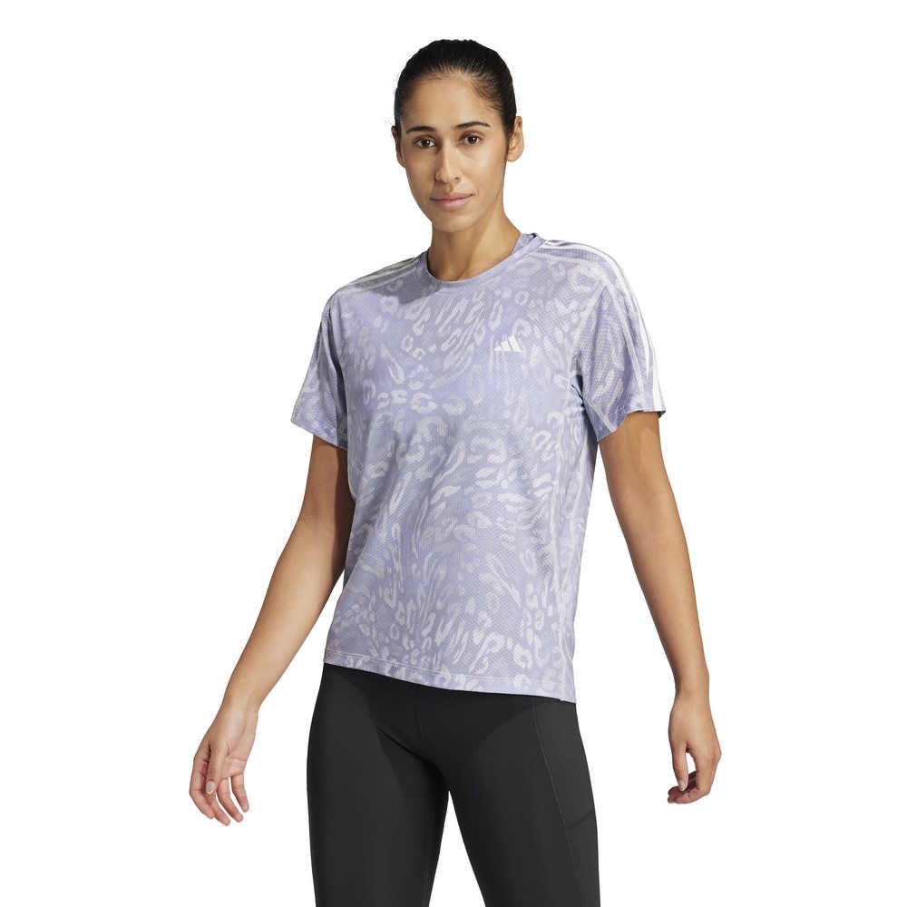 アディダス（adidas）（レディース）オウン ザ ラン クライマクール スリーストライプス半袖Tシャツ KVL17-JD7758